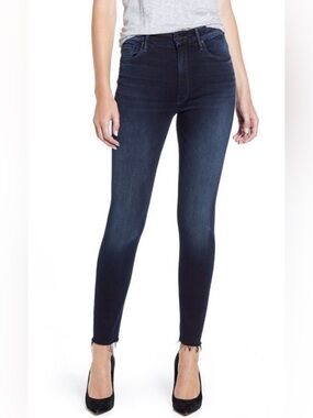 MOTHER High Waisted Looker Ankle Fray